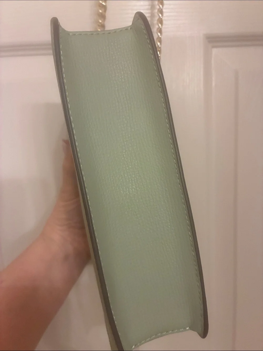 kate spade Mint Green Leather Crossbody with Gold Chain‎ Strap